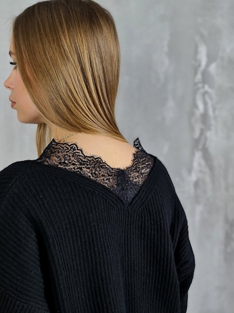 Джемпер Vicolo с кружевным воротником чёрный, фотография №4