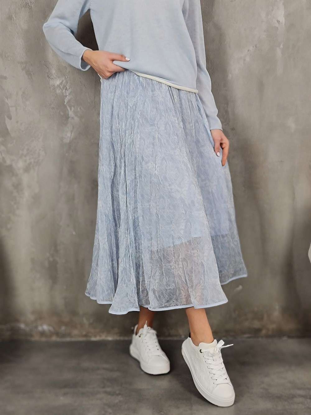 Юбка Mitica&Co.  с огурцами голубая, фотография №3