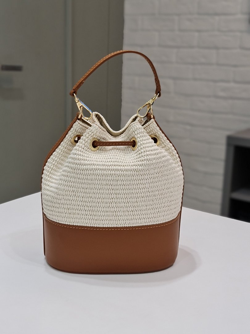 Сумка кисет Leather Country с плетеной вставкой карамель, фотография №5