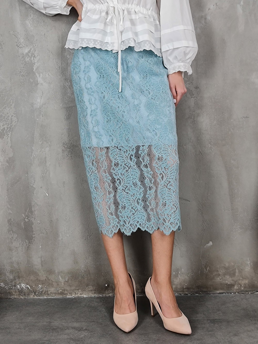 Юбка кружевная Imperial голубая , фотография №1