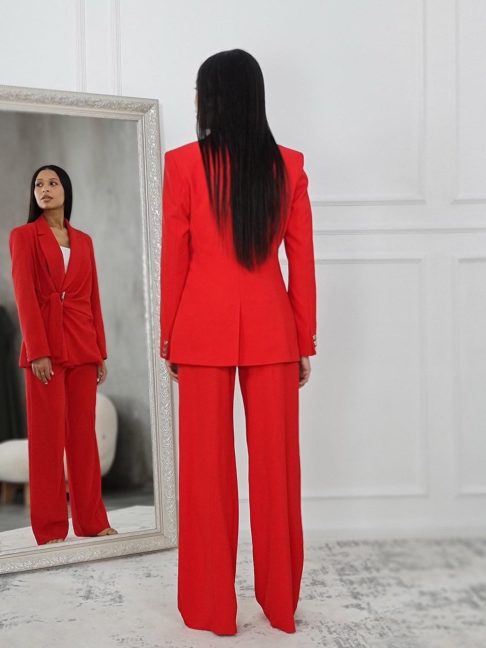 Брюки Imperial на резинке красные , фотография №2