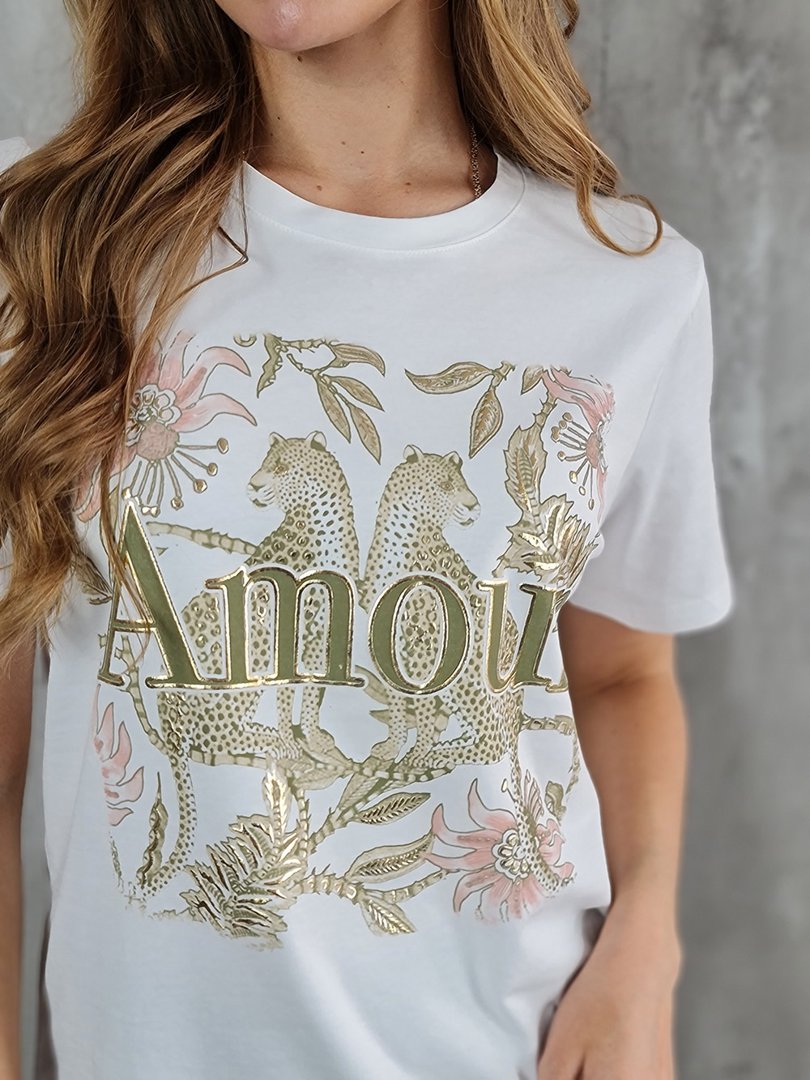 Футболка Y Two с зеленой надписью AMOUR , фотография №3