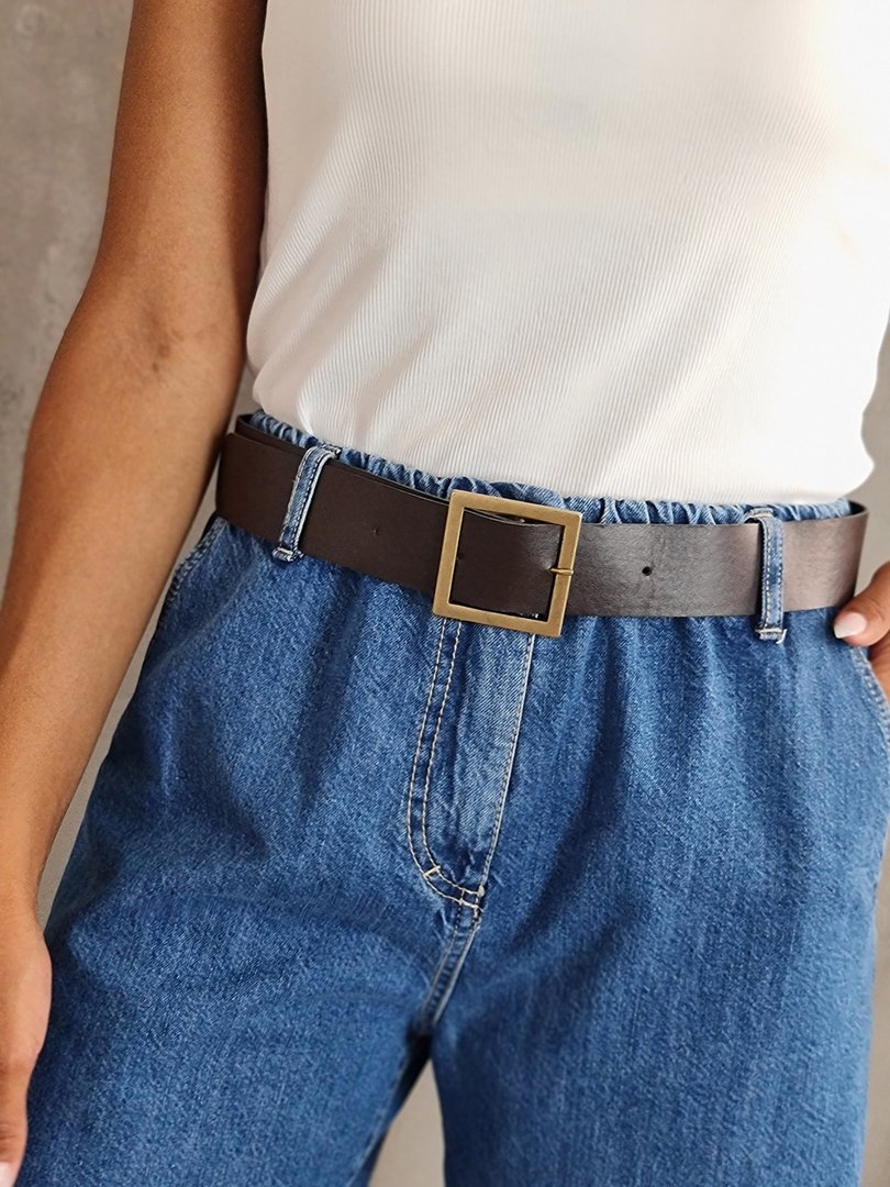 Шорты Please с коричневым ремнем синие, фотография №7