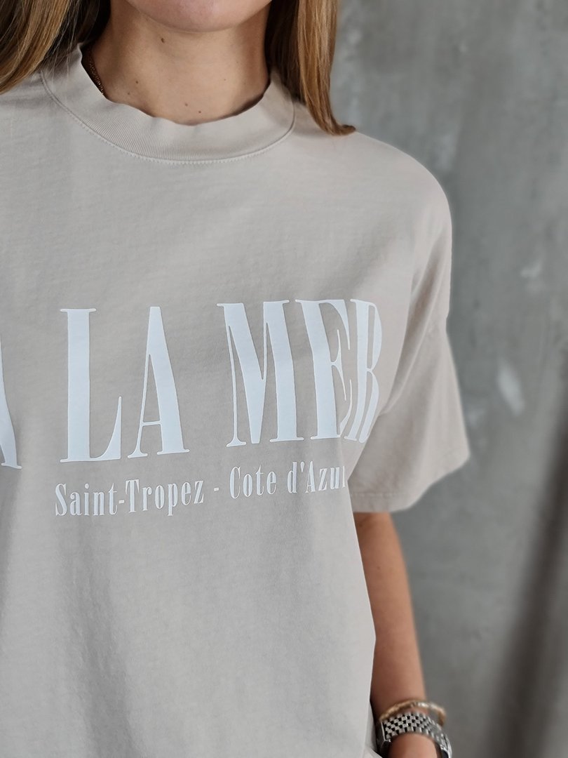 Футболка Vicolo с надписью A LA MER бежевая, фотография №4