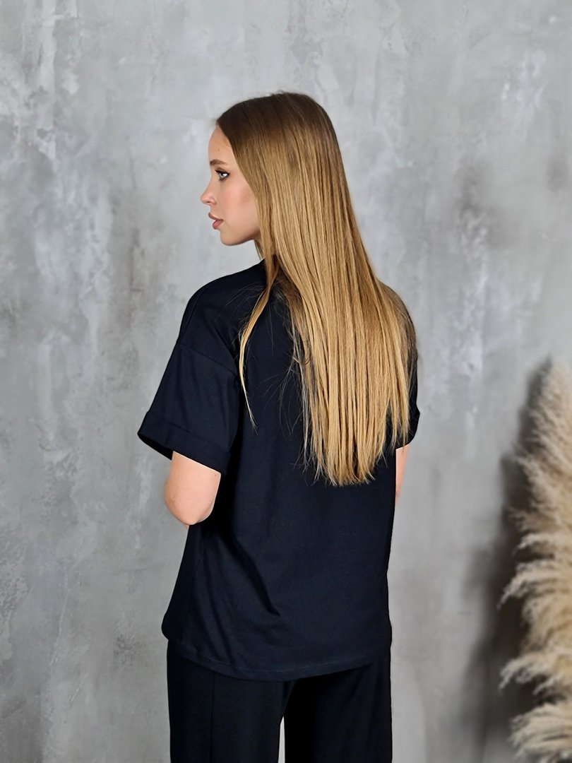 Футболка Imperial с принтом кота черная, фотография №3