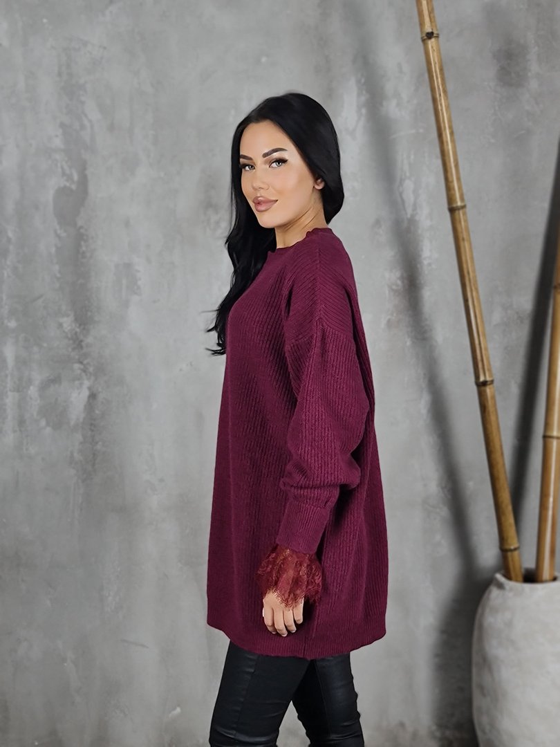 Джемпер Vicolo вязаный оверсайз бордо, фотография №3
