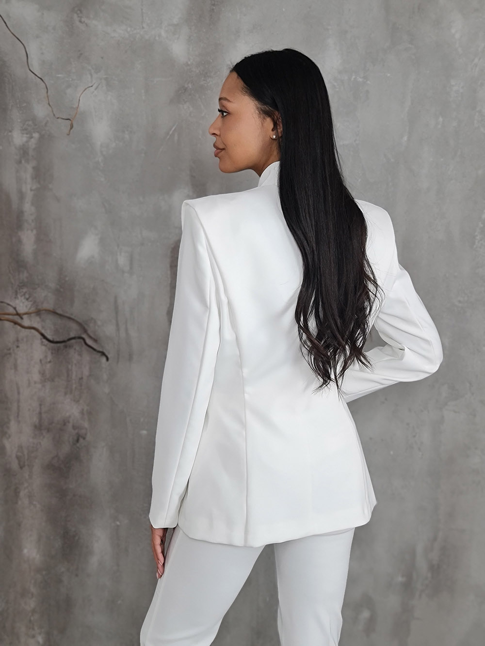 Пиджак Imperial приталенный на одной пуговице белый , фотография №4