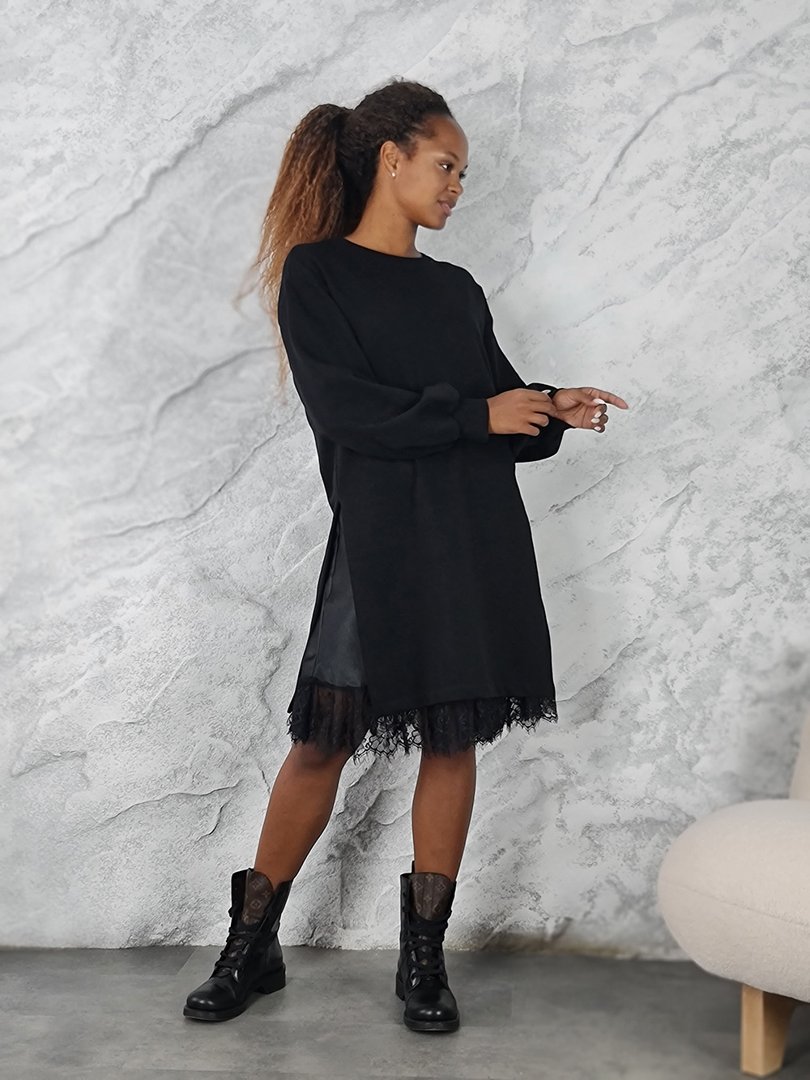 Платье Vicolo с кружевом внизу черное, фотография №4