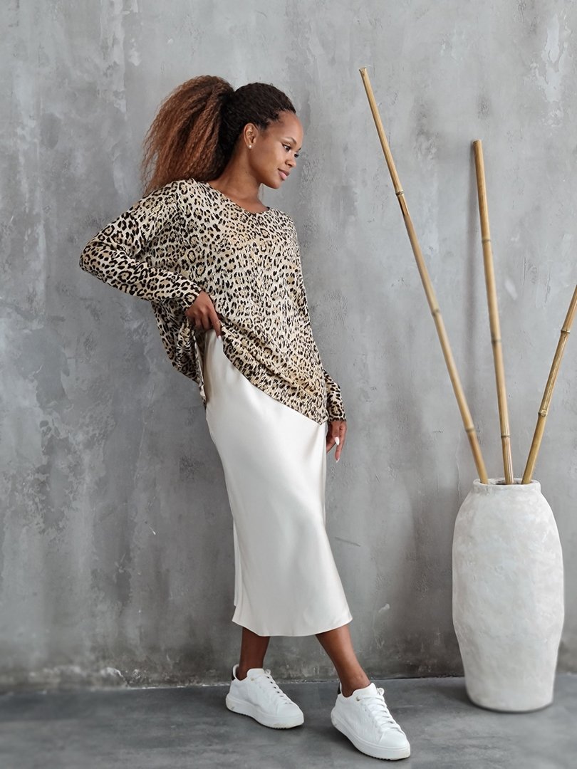 Джемпер Lara с леопардовым принтом бежевый, фотография №4