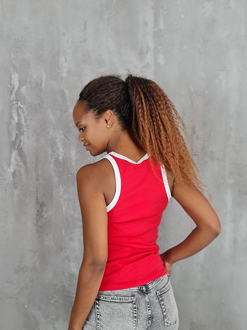 Топ Vicolo с белыми бретелями красный, фотография №3