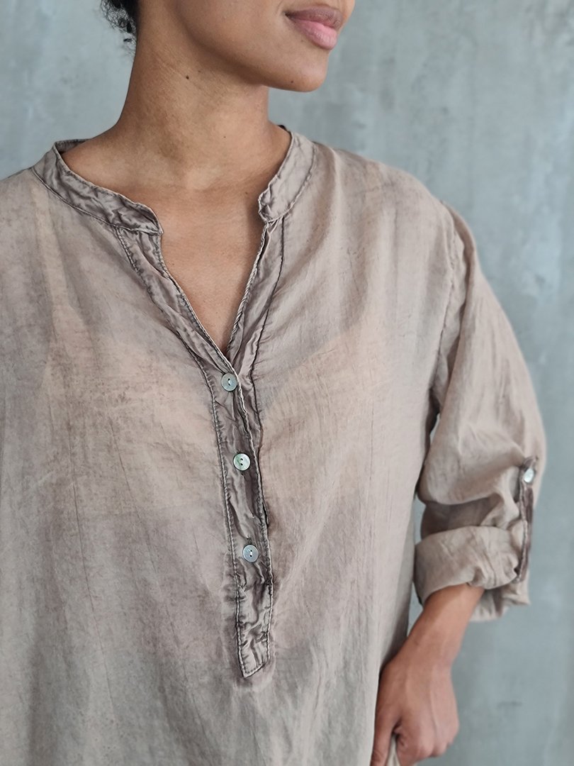 Рубашка STAR с кружевом на спине коричневая, фотография №5