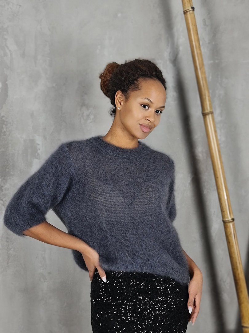 Джемпер Adele & Beautty tricot бэби мохер серый, фотография №2