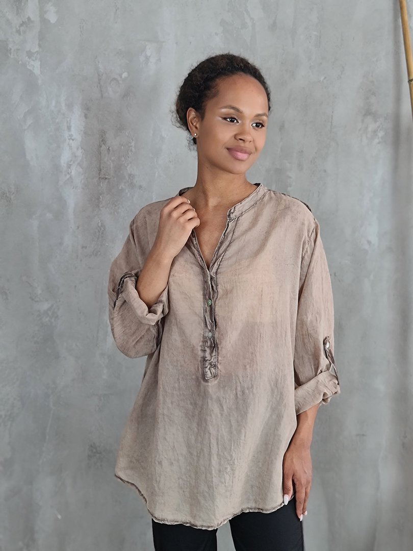 Рубашка STAR с кружевом на спине коричневая, фотография №2