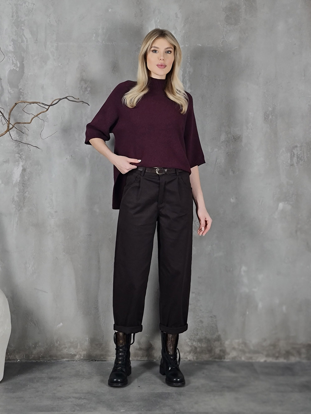 Брюки Imperial с ремнем шоколад, фотография №1