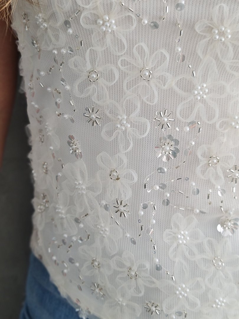 Топ Imperial с пайетками белый, фотография №5