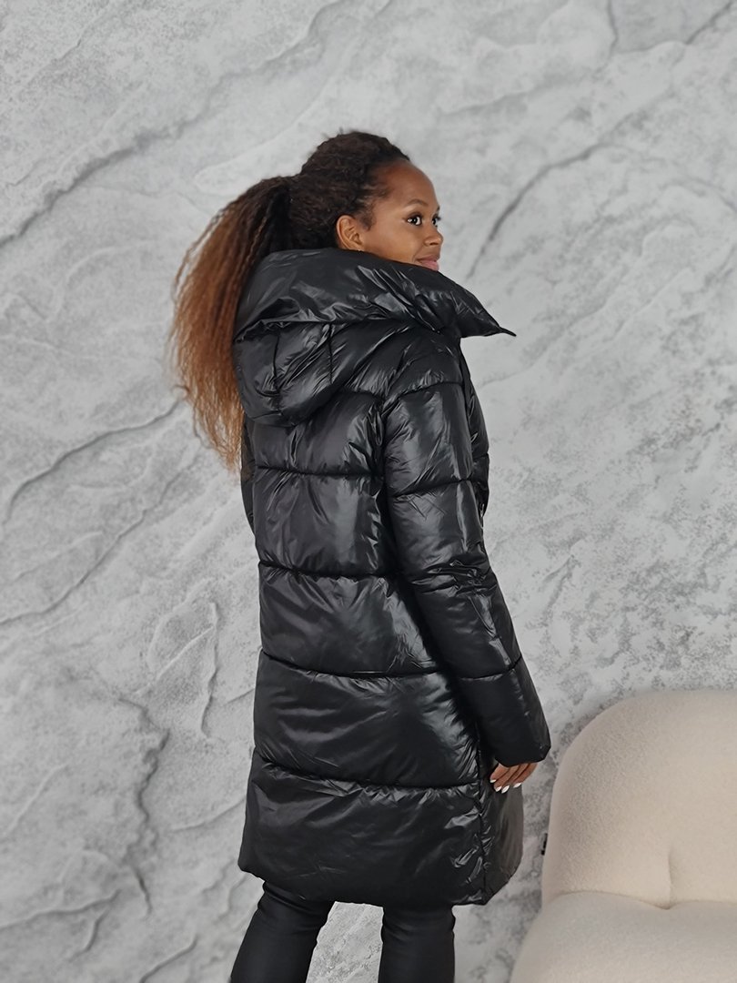 Пуховик Monte Cervino с длинными завязками черный, фотография №5