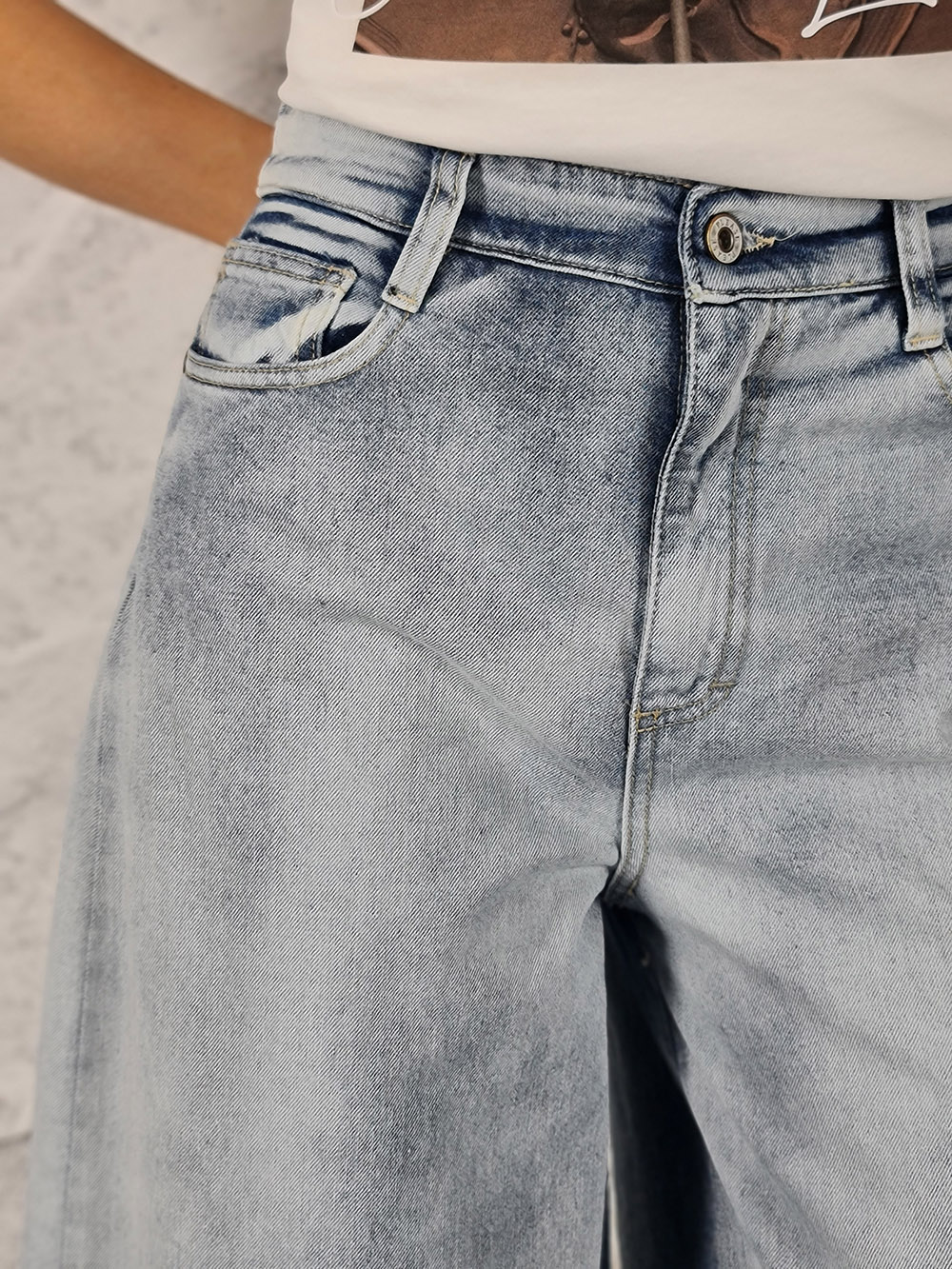 Джинсы Please широкие голубые, фотография №2