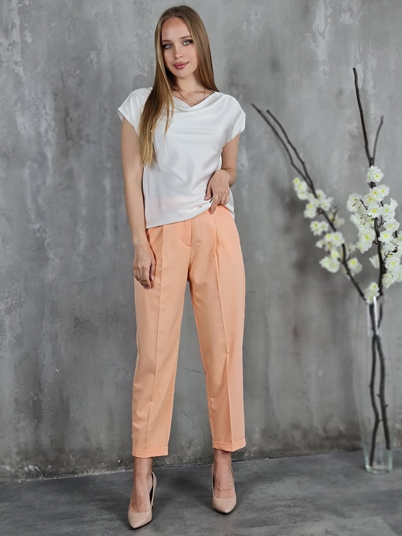 Брюки Imperial с подворотами коралловые, фотография №2