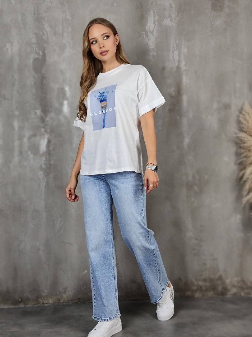 Футболка Imperial с принтом кисточкой белая, фотография №2