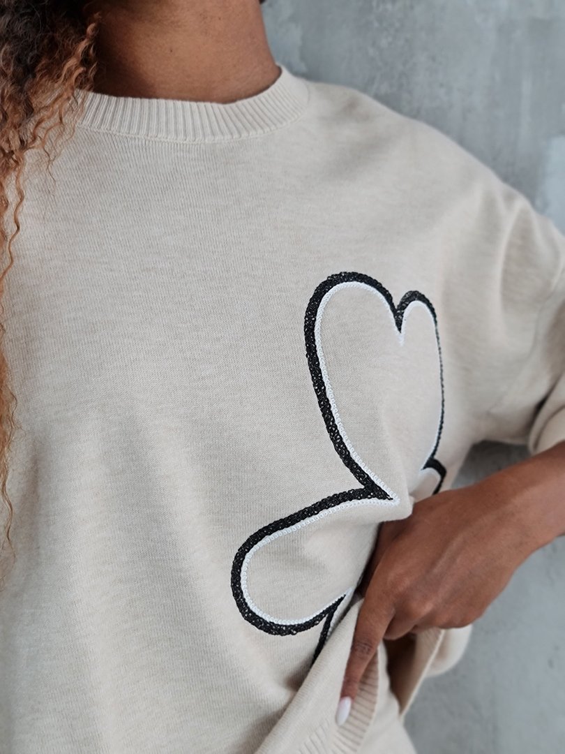 Костюм BEAUTY WOMEN джемпер с вышивкой и юбка песочный, фотография №5