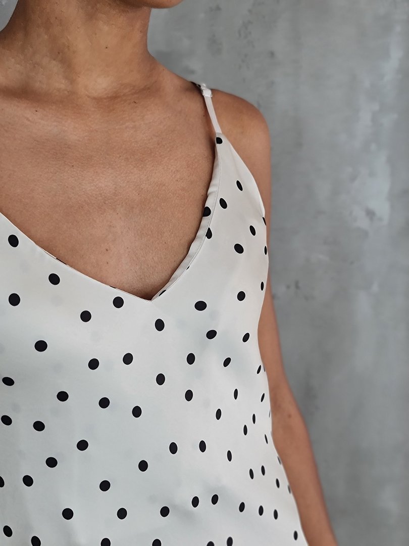 Сарафан Vicolo в черный горошек молочный, фотография №6