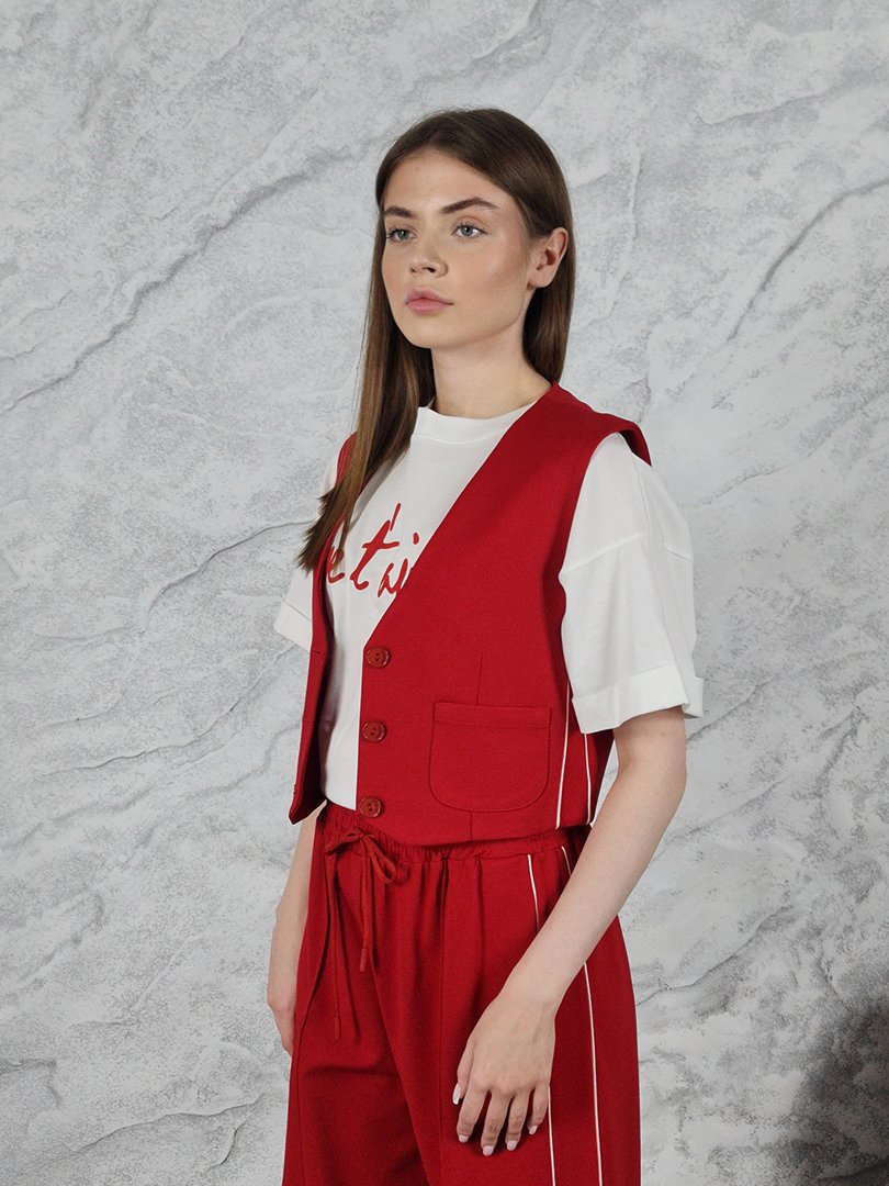 Жилет Imperial с двумя карманами красный, фотография №2