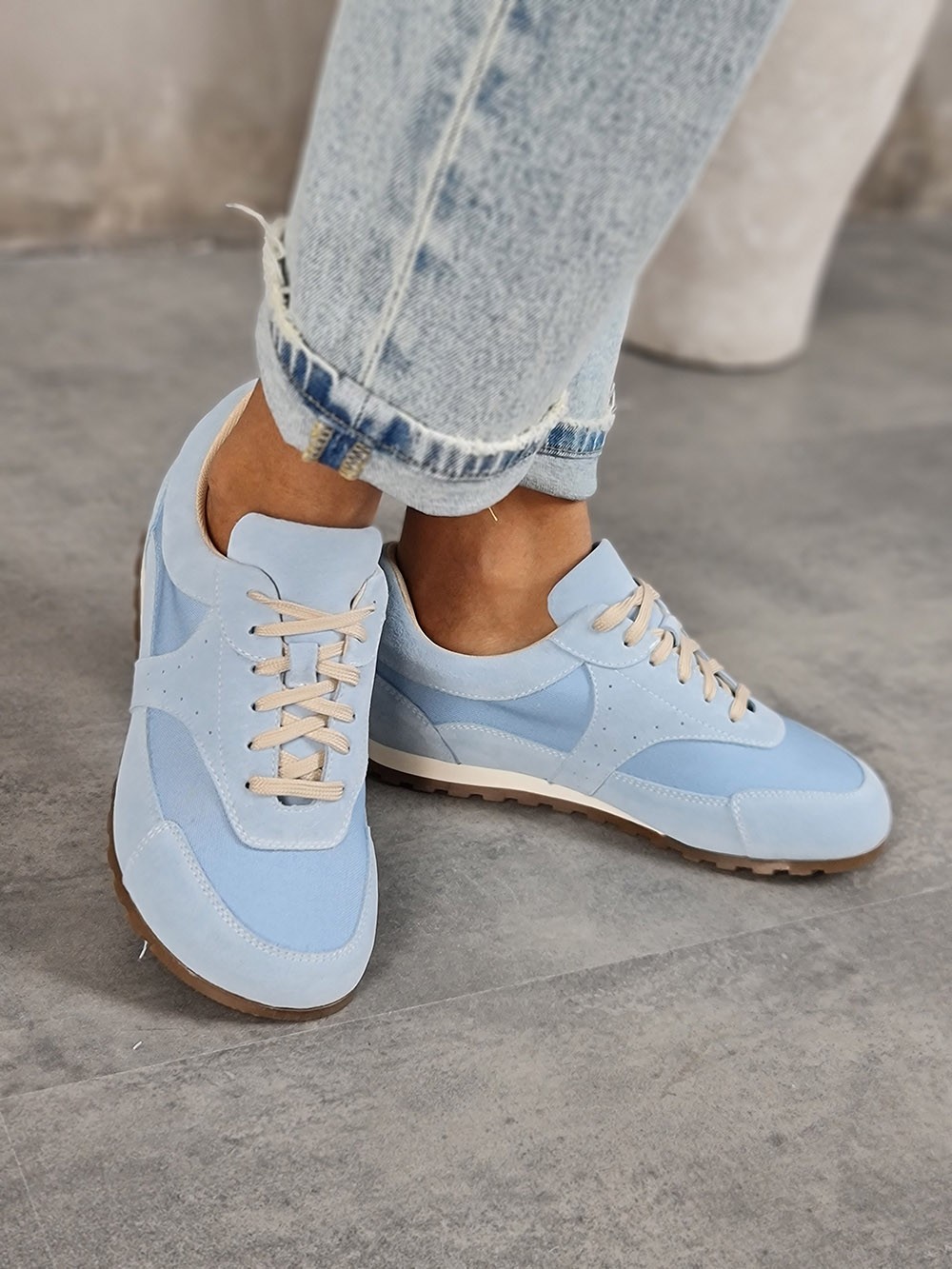 Кеды L'Estrosa замша+ткань голубые, фотография №1