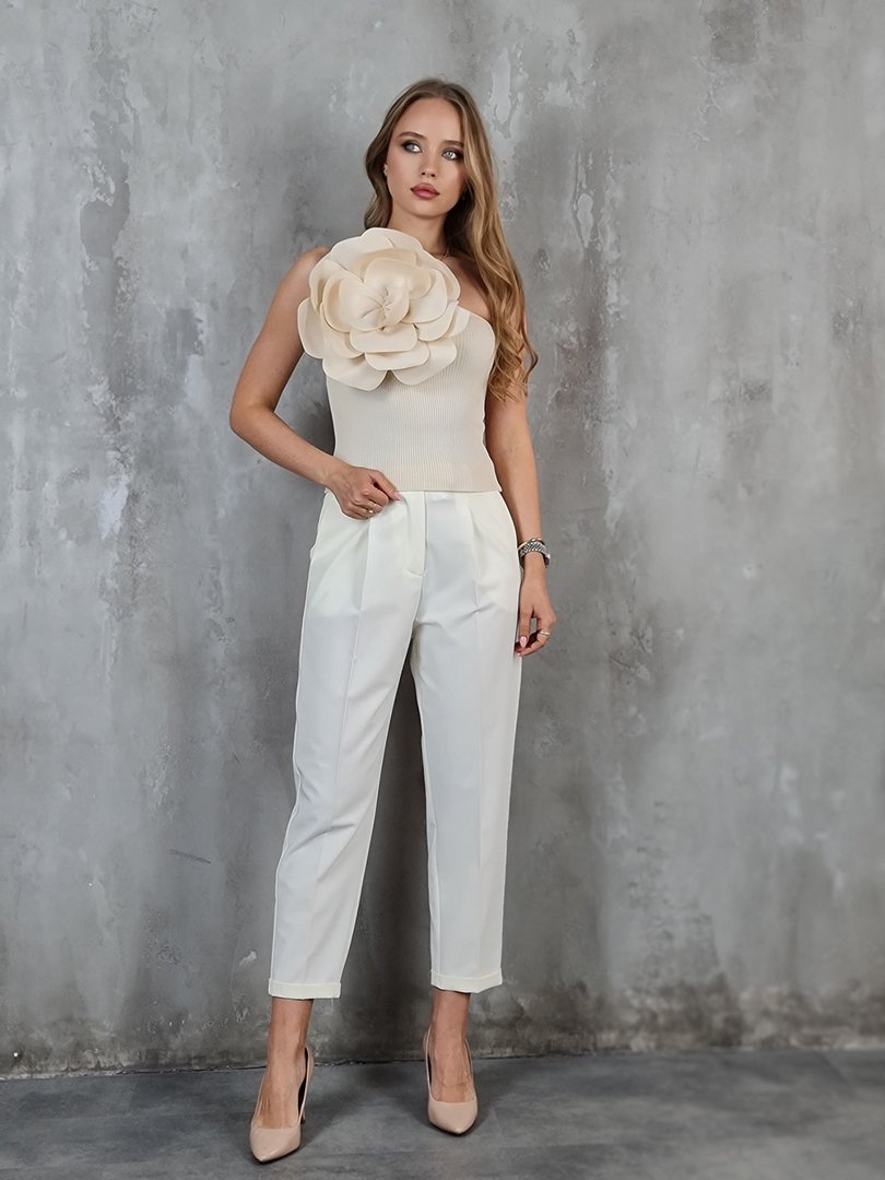 Брюки Imperial с подворотами молочные, фотография №2