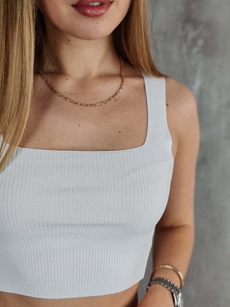 Кроп-топ Vicolo в рубчик белый, фотография №3