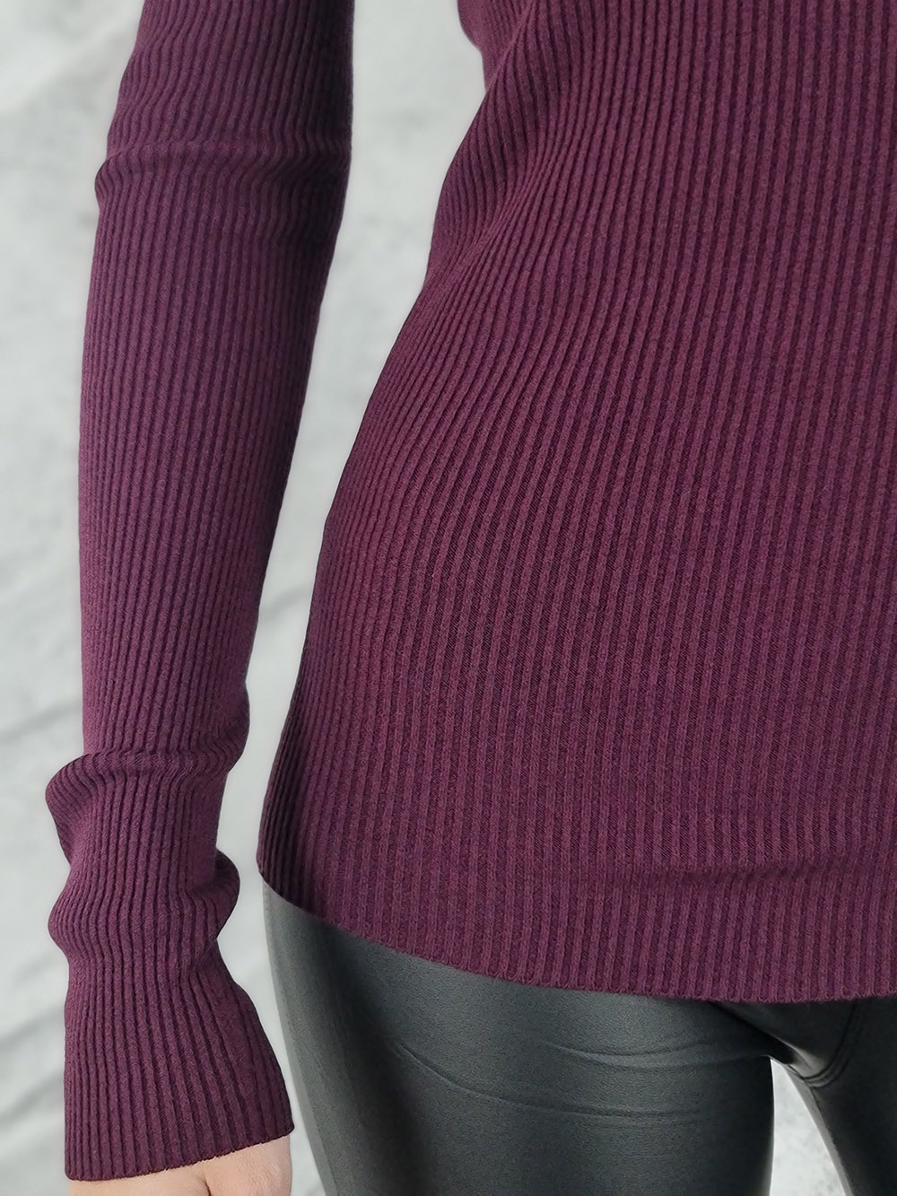 Водолазка Kontatto в рубчик бордовый , фотография №4