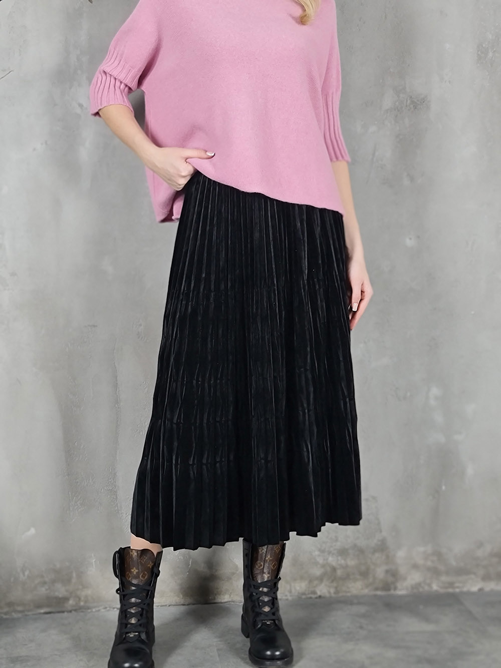 Юбка Mitica&Co. бахратная со стразами черная, фотография №1