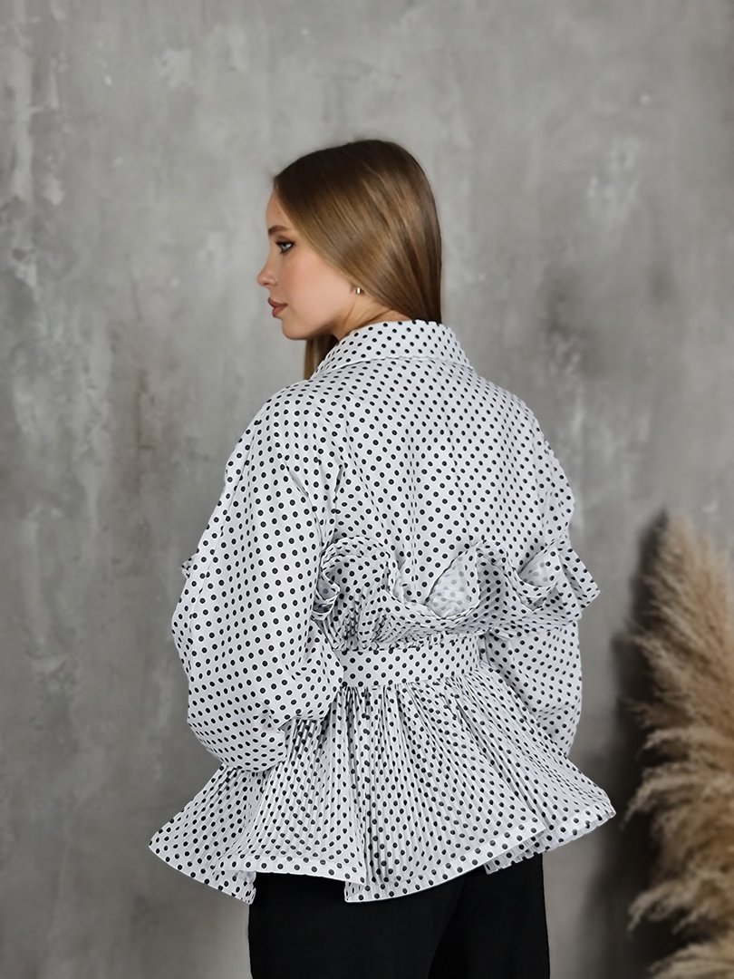 Рубашка-тюльпан Vicolo в горошек белая, фотография №3