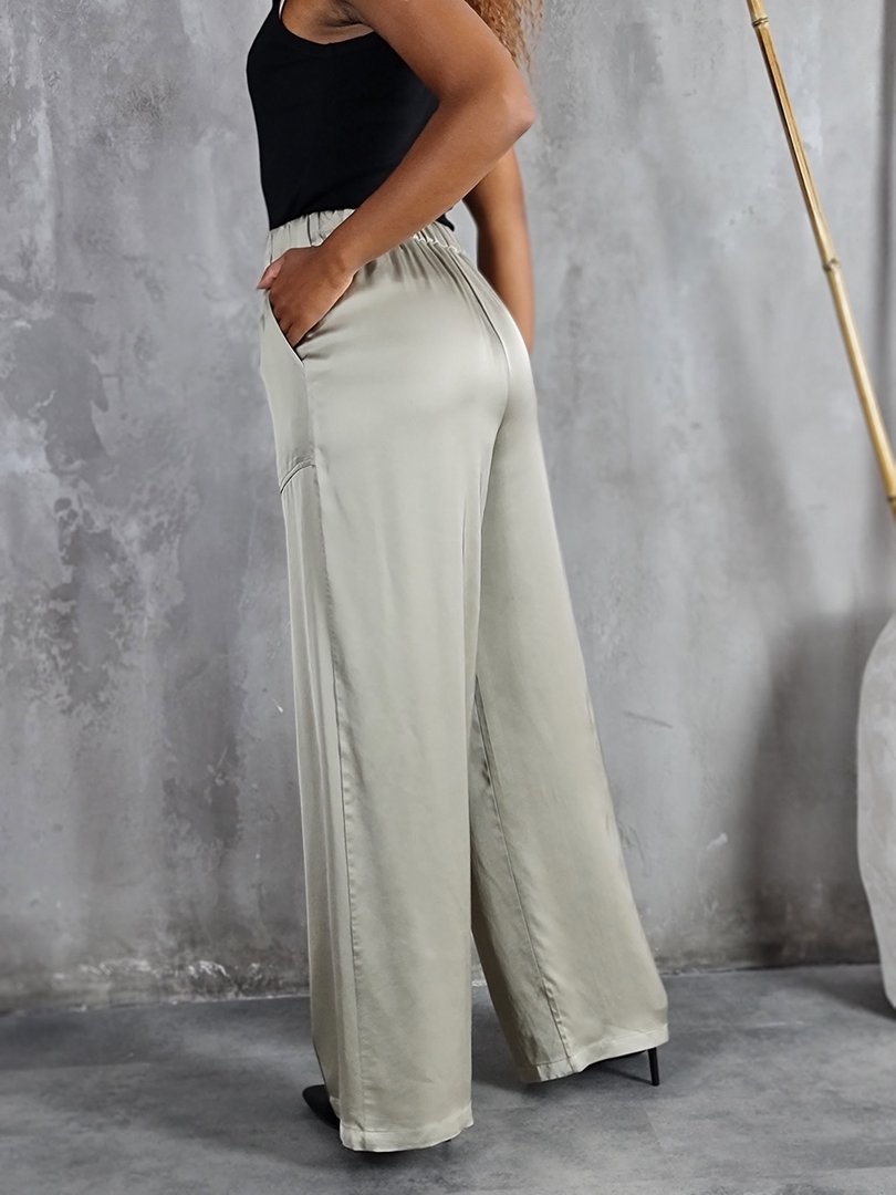 Костюм CLOTHÉ тонкий длинный тренч и брюки оливковый, фотография №6