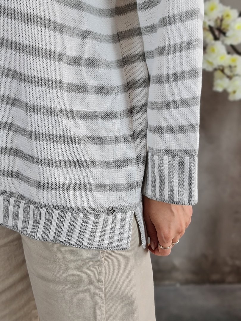 Джемпер Please в серую полоску белый, фотография №4