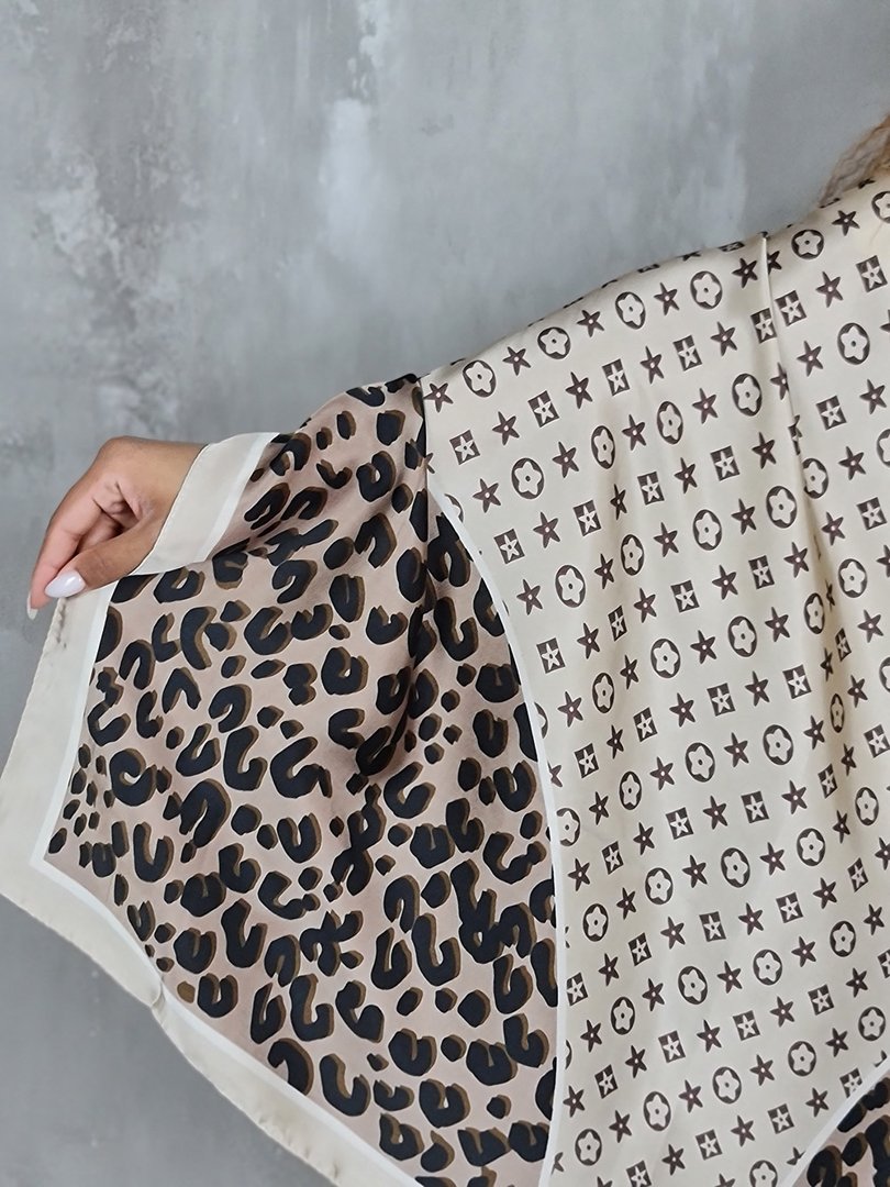 Палантин My Little Italy кремовый/леопард, фотография №2