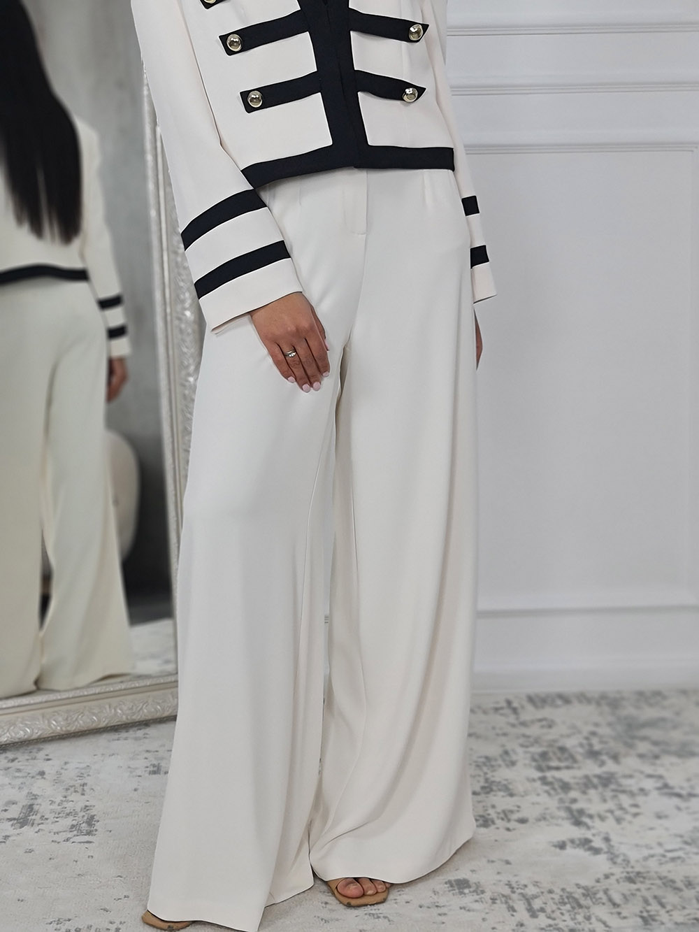 Брюки Imperial с ремнем молочные , фотография №1