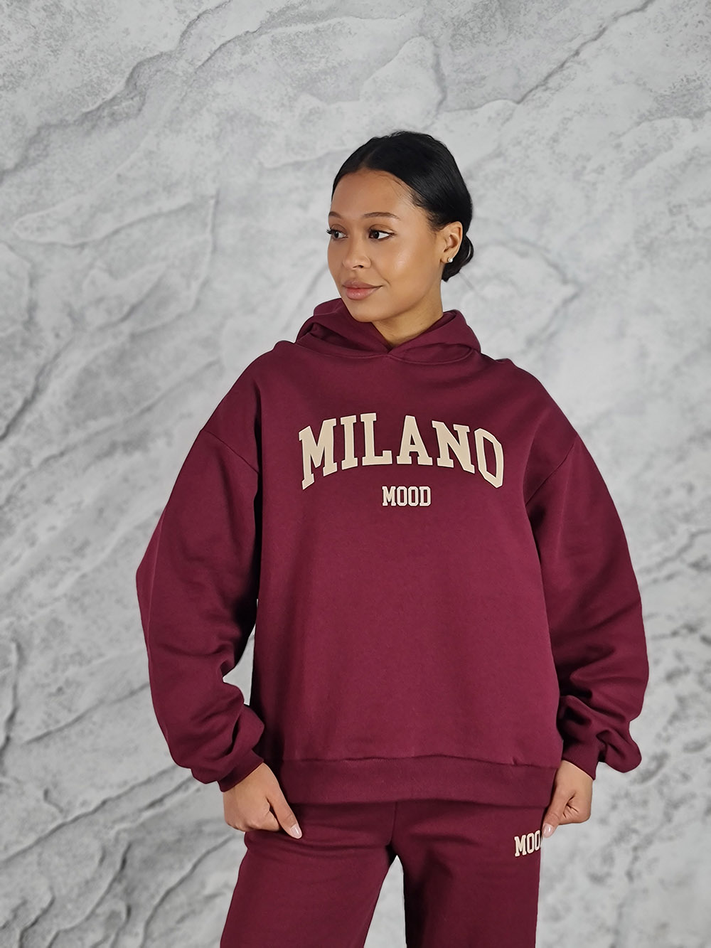 Костюм Barbara Alvisi с принтом "MILANO" винный, фотография №3