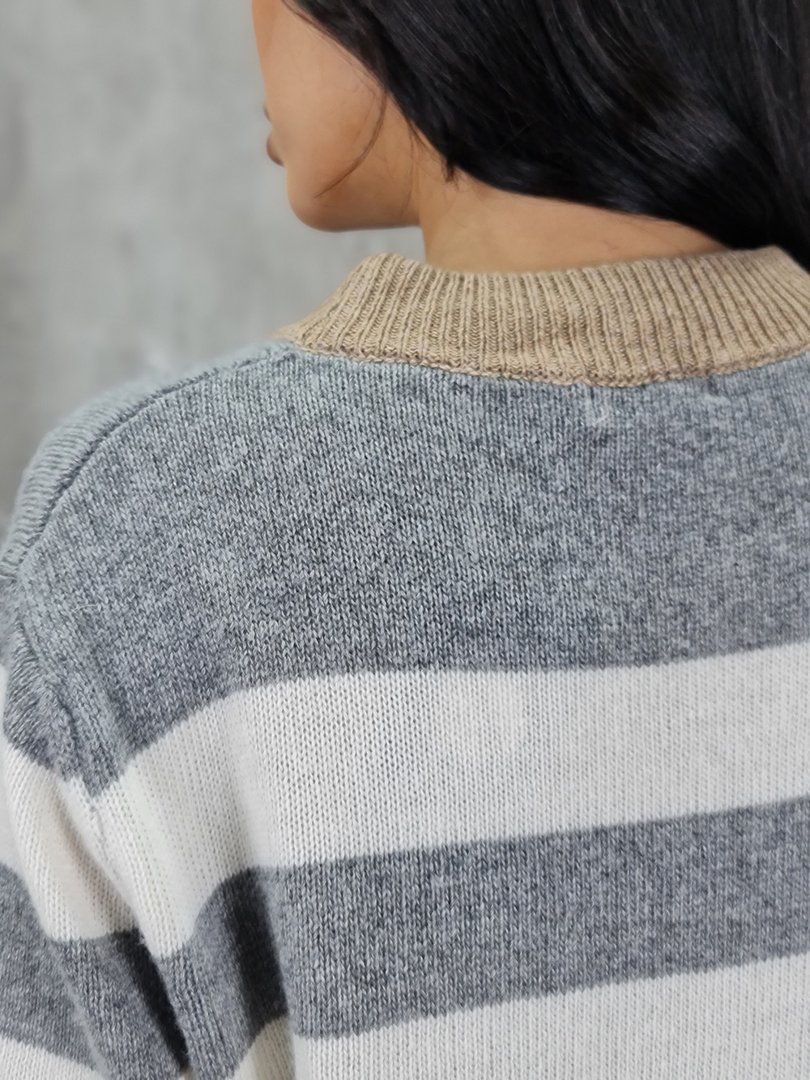 Джемпер Cashmere Blend с кашемиром в полоску серый, фотография №4