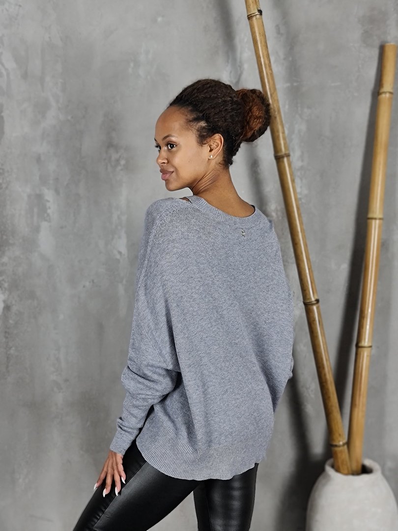 Джемпер Souvenir с вырезами на груди серый, фотография №3