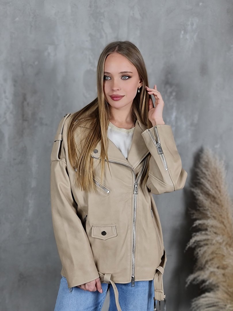 Куртка Imperial oversize с пряжкой песочная, фотография №3