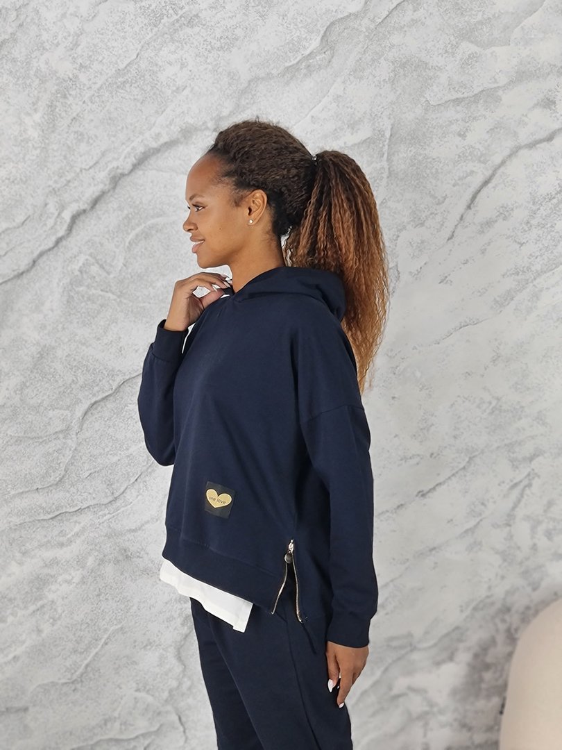 Костюм ONE LOVE худи и брюки синий, фотография №4