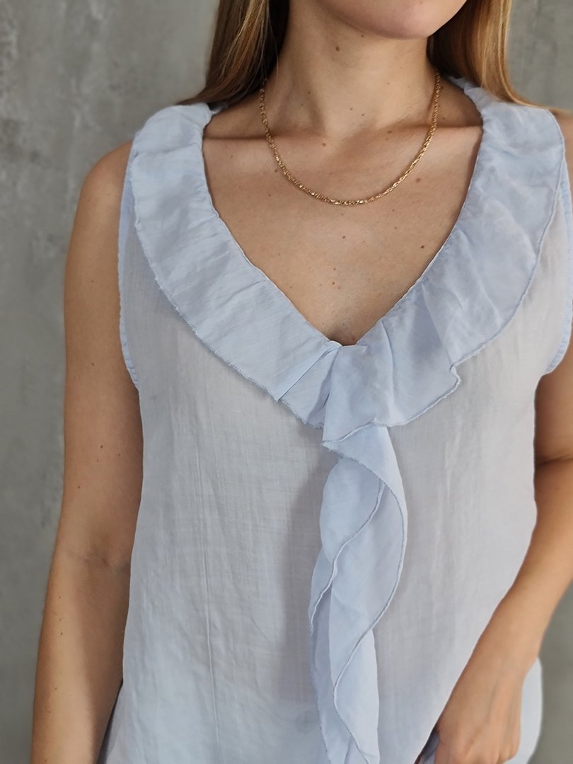Топ MIHO'S с рюшами голубой, фотография №3