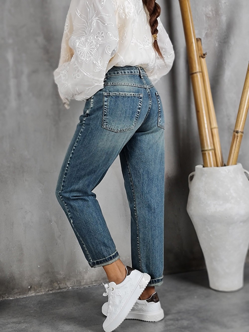 Джинсы Souvenir зауженные к низу синие, фотография №2