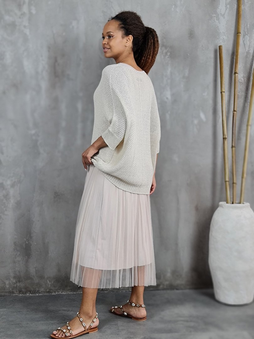 Платье Roberta Biagi джемпер с юбкой плиссе бежевое, фотография №2
