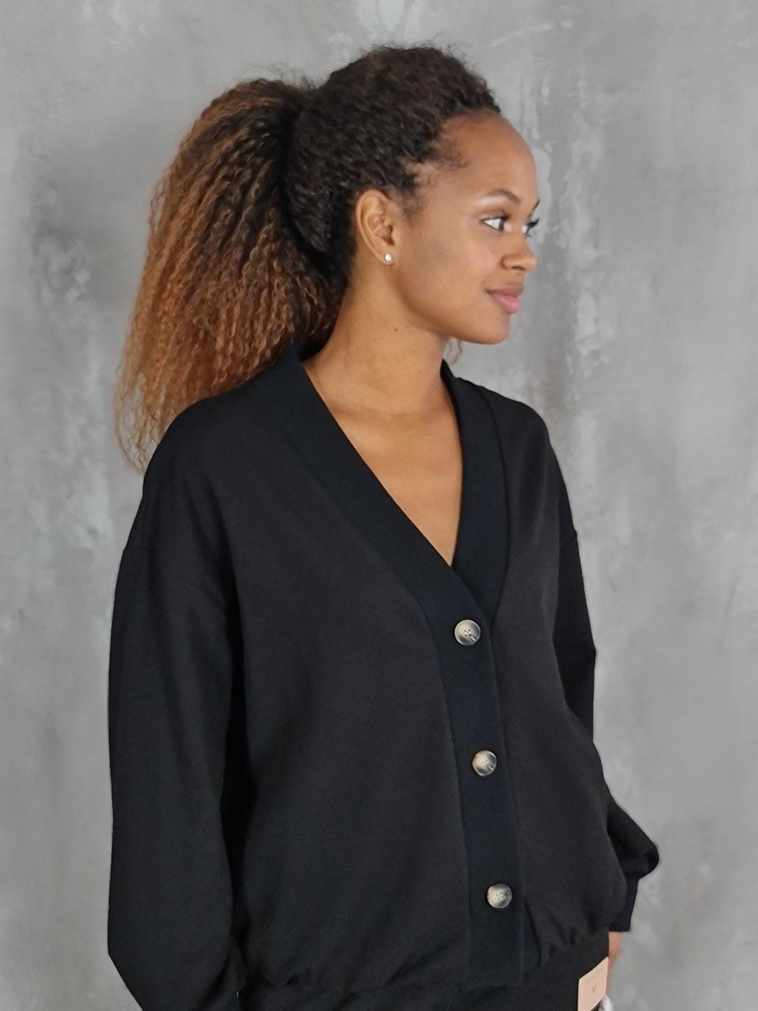 Костюм ONE LOVE кардиган и джоггеры черный, фотография №4