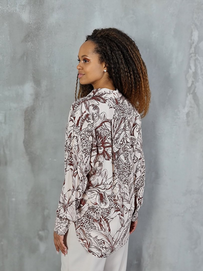 Рубашка Imperial с красными узорами кремовая, фотография №4