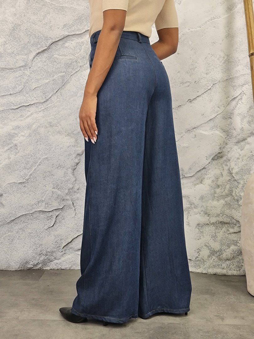 Брюки Please с шлевками для ремня синие, фотография №3