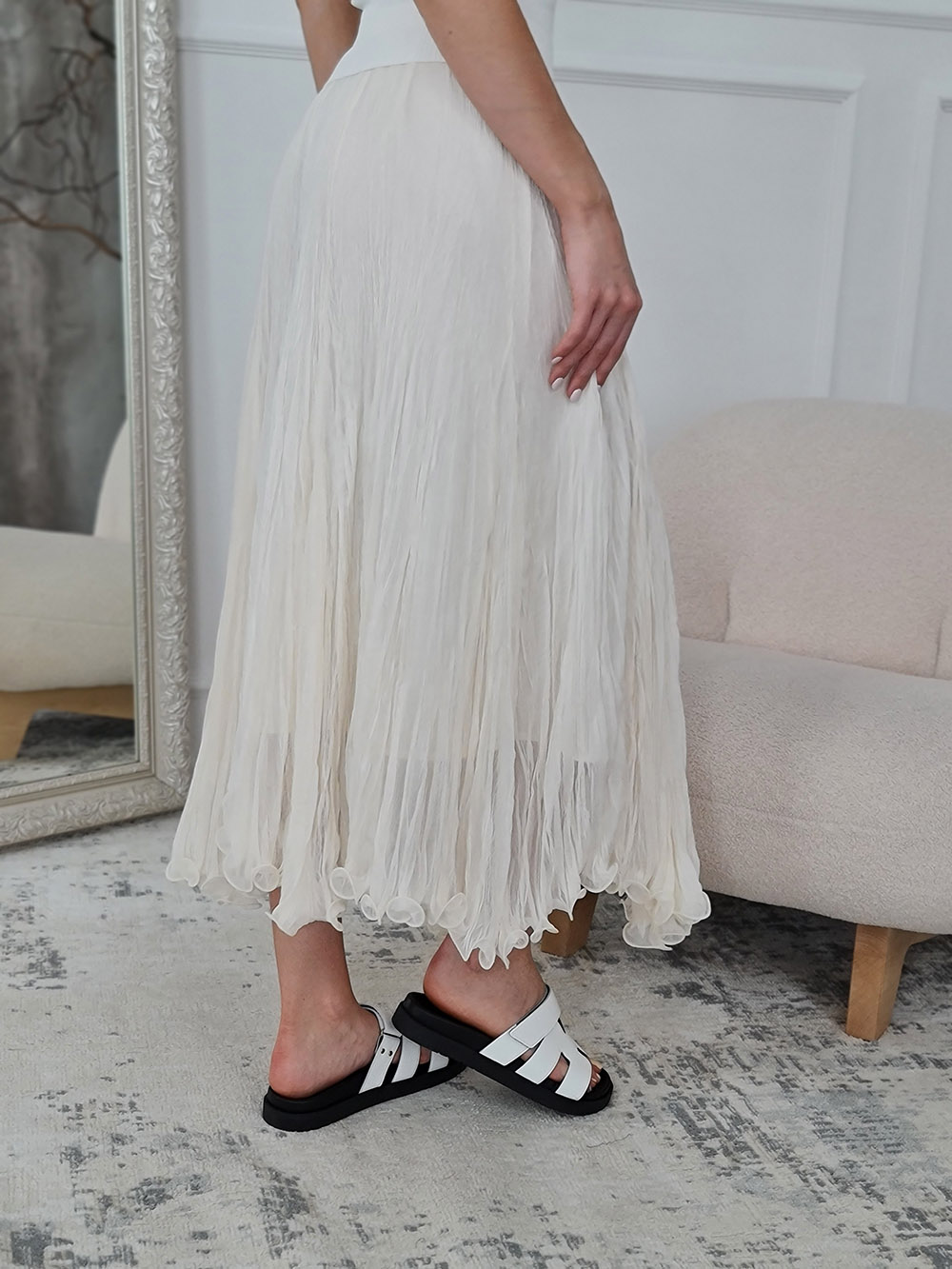 Юбка Mitica&co макси с рюшами молочная, фотография №3