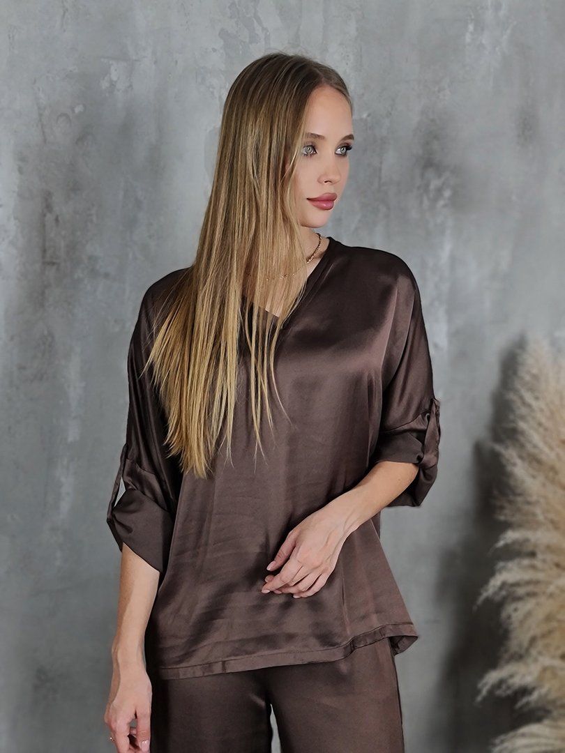 Костюм CLOTHÉ атласный шоколад, фотография №4