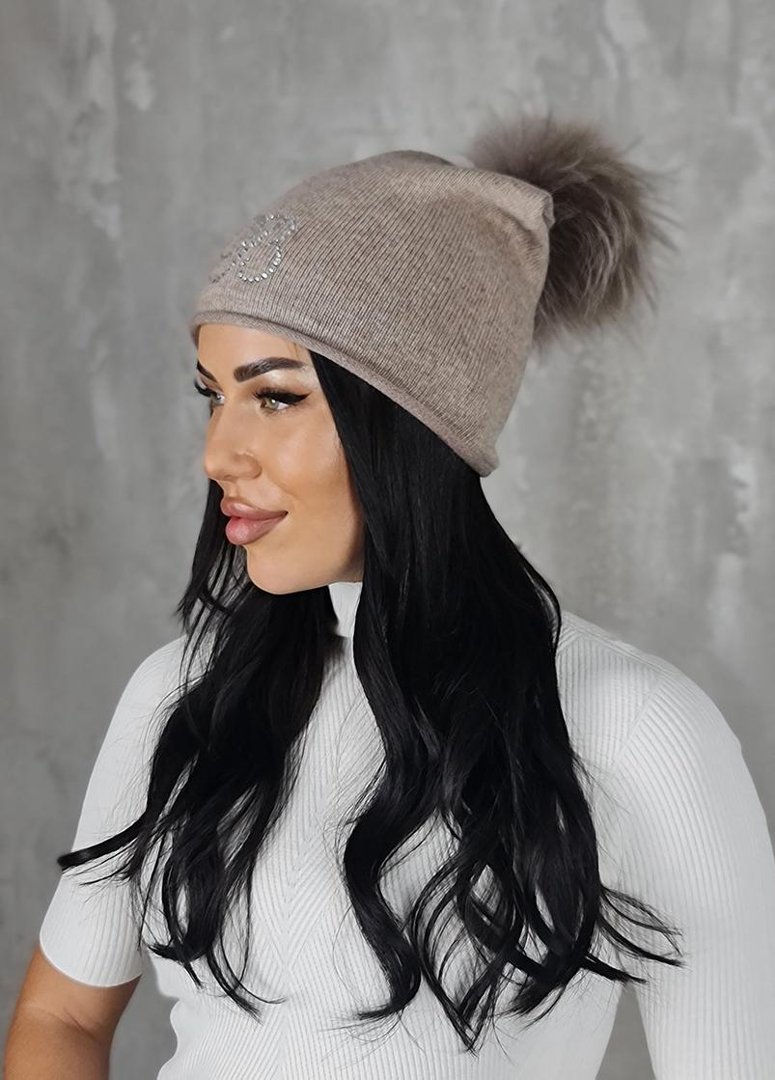 Шапка Blanca с помпоном капучино, фотография №1